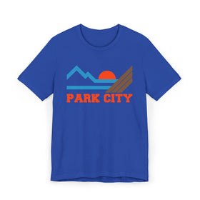 Buy true-royal Park City, Utah Retro Mountains Sunset T-Shirt | Vintage Park City Tee
