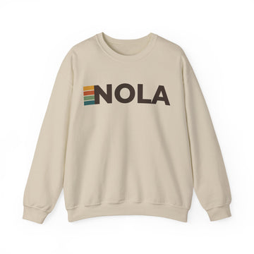 New Orleans, Louisiana NOLA Retro Stripe Sweatshirt - 0