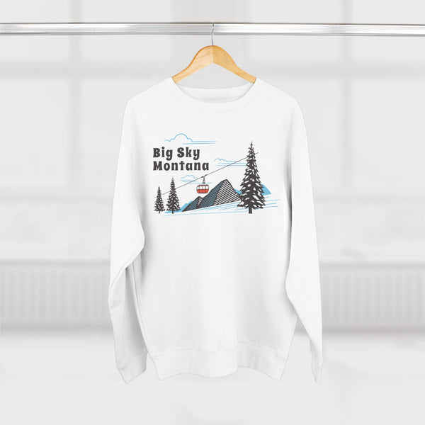 Premium Big Sky, Montana Sweatshirt Unisex Crewneck, Premium Sweatshirt, Crewneck Jumper, Ski Resort Apparel