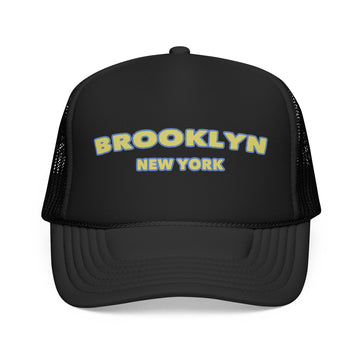 Brooklyn, New York Foam Trucker Hat – Retro Varsity City Cap - 0