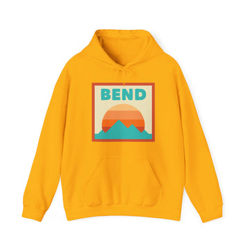 Buy gold Bend, Oregon Mountain Sun Hoodie - Unisex Bend, Oregon Hooded Sweatshirt, Bend, Oregon Travel Sweatshirt, Bend, Oregon Sunset