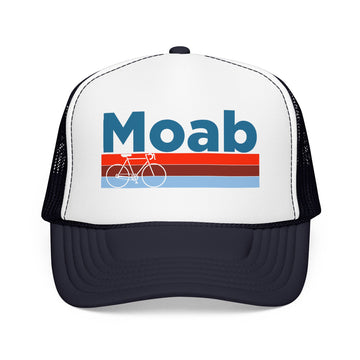 Buy navy-white-navy Moab, Utah Trucker Hat - Foam Moab Bike Cap