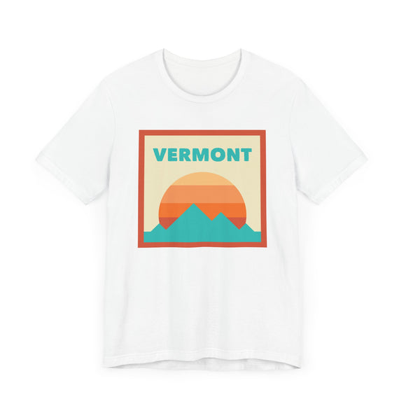 Retro Vermont T-Shirt, Mountain Sun Tee, Unisex Graphic Shirt, Vintage Vermont Top, Outdoor Adventure Clothing