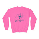 New Mexico Youth Crewneck Sweatshirt - Snowman Ski Snowman Unisex Kid's New Mexico Sweatshirt-3