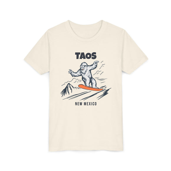 Taos, New Mexico Yeti Snowboard Youth Tee - Kids Skiing Shirt