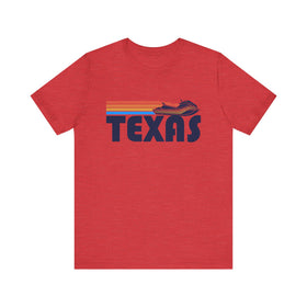 Buy heather-red Texas T Shirt - Retro Jetski PWC Graphic Texas Tee