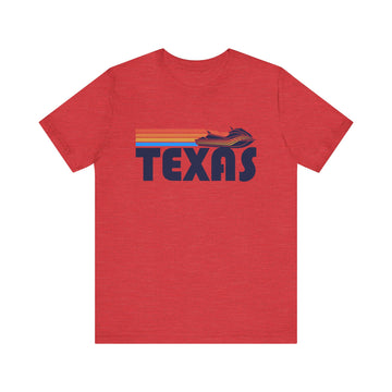 Buy heather-red Texas T Shirt - Retro Jetski PWC Graphic Texas Tee