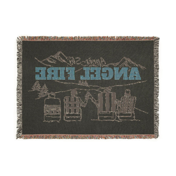 Angel Fire, New Mexico Ski Town Throw Blanket | Mountain Woven Blanket