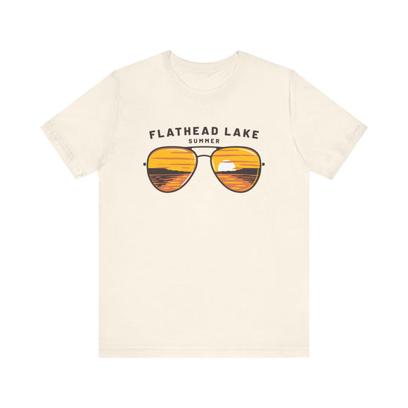 Flathead Lake, Montana T Shirt - Sunglasses Lake Graphic Tee