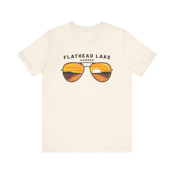 Flathead Lake, Montana T Shirt - Sunglasses Lake Graphic Tee