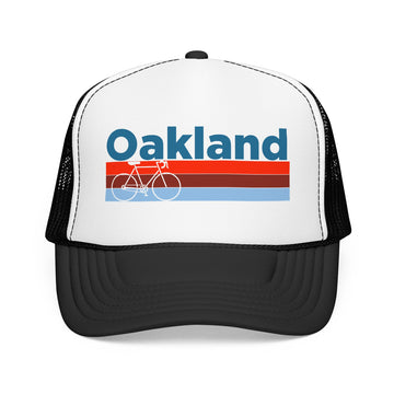 Buy black-white Oakland, California Trucker Hat - Foam Oakland Bike Cap