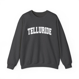Buy dark-heather Telluride, Colorado Sweatshirt - Unisex Graphic Crewneck
