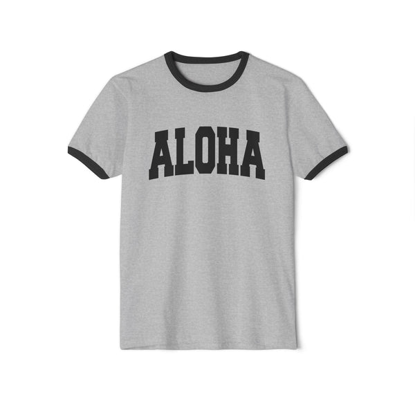 Aloha Cotton Ringer T-Shirt, Hawaii Graphic Tee, Hawaii Shirt, Unisex Tee, Tropical Vibes Shirt