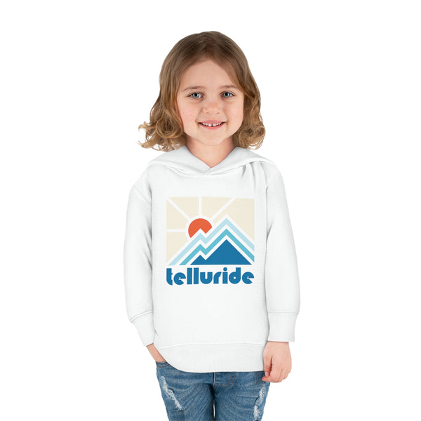 Telluride, Colorado Toddler Hoodie - Minimal Style Unisex Telluride Toddler Sweatshirt