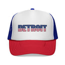 Detroit Michigan Stars and Stripes Trucker Cap | Flag Patch Mesh Hat-1