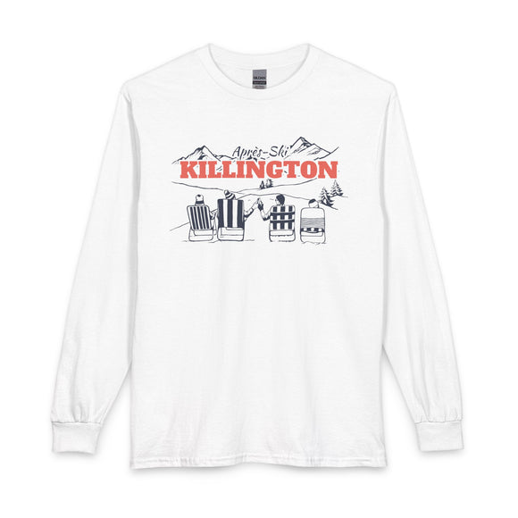 Killington, Vermont Après-ski Long Sleeve Shirt - Mountain Retro Skiing