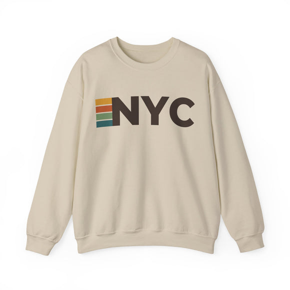 New York City, New York NYC Retro Stripe Sweatshirt
