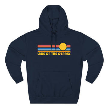 Premium Lake of the Ozarks, Missouri Hoodie - Retro Sun Unisex Sweatshirt
