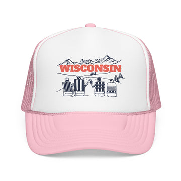 Buy light-pink-white Wisconsin Après-ski Trucker Hat — Foam Mesh Cap