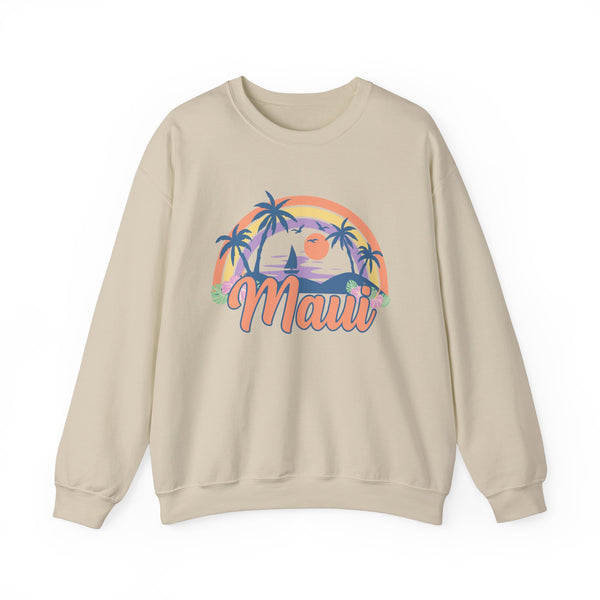 Maui, Hawaii Sweatshirt - Unisex Retro Beach Crewneck Maui Sweatshirt
