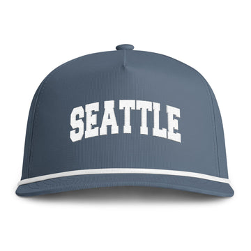Seattle, Washington Embroidered Rope Hat - Vintage Sunwashed Rope Cap, Comfort Colors
