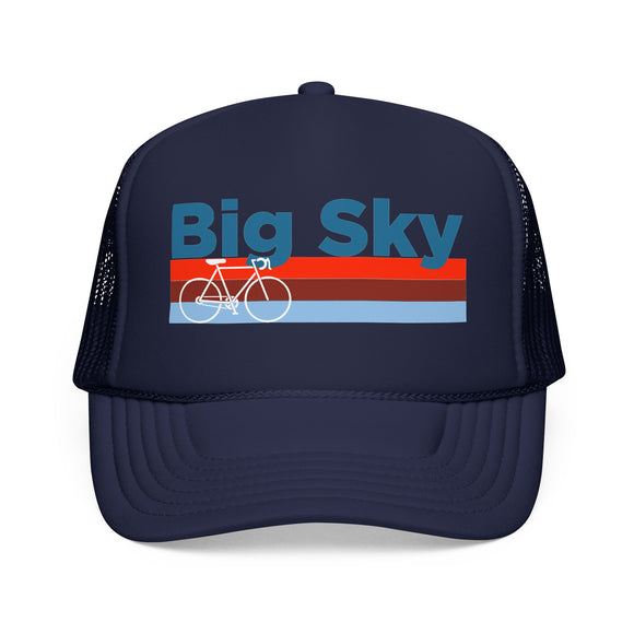 Big Sky, Montana Trucker Hat - Foam Big Sky Bike Cap