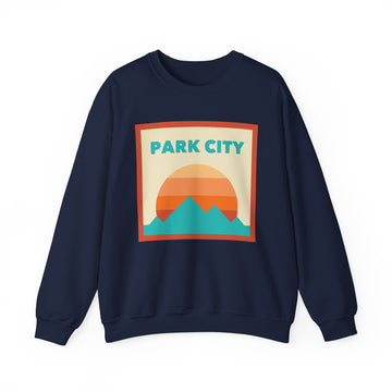 Buy navy Retro Park City, Utah Sweatshirt, Mountain Sun Design, Unisex Crewneck, Gift for Outdoorsy Friends, Vintage Park City, Utah Jumper