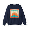 Retro Park City, Utah Sweatshirt, Mountain Sun Design, Unisex Crewneck, Gift for Outdoorsy Friends, Vintage Park City, Utah Jumper