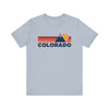Colorado T-Shirt Retro Sun Ombre Unisex Tee, Vintage Colorado Tee, Mountain Sun Tee, Colorado Souvenir Shirt