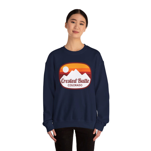 Crested Butte, Colorado Sweatshirt - Unisex Retro Ombre Crewneck Crested Butte Sweatshirt