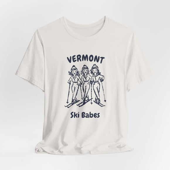 Vermont Ski Babes T‑Shirt — Retro Skiing Graphic Tee