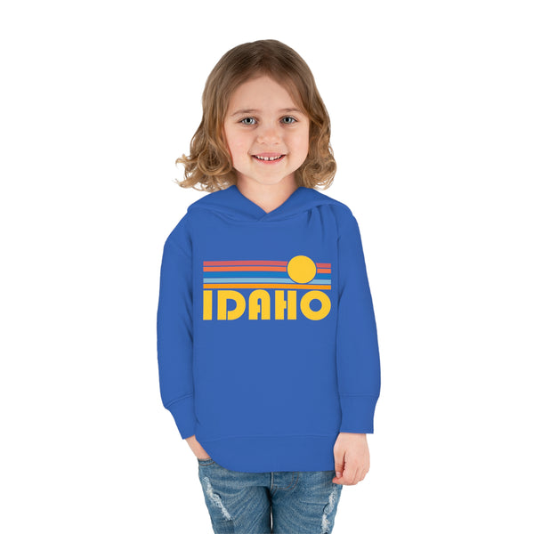 Idaho Toddler Hoodie - Retro Sunrise Unisex Idaho Toddler Sweatshirt