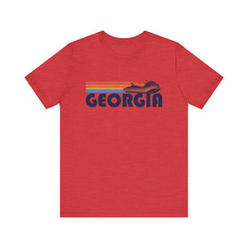 Buy heather-red Georgia T Shirt - Retro Jetski PWC Graphic Georgia Tee