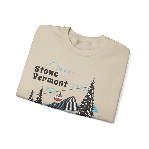Stowe, Vermont Sweatshirt - Unisex Retro Ski Mountain Gondola Stowe Sweatshirt