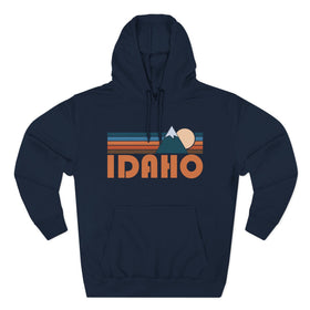 Buy navy Idaho Hoodie - Retro Mountain Unisex Sweatshirt