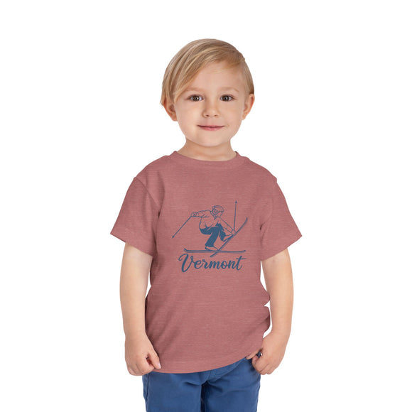 Vermont Toddler Graphic Tee Vintage Ski - Kids Vermont Shirt
