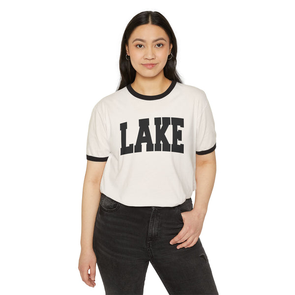 Lake Cotton Ringer Graphic Tee - Unisex Lake T Shirt, Vintage Style Tee, Men's/Women's Tee