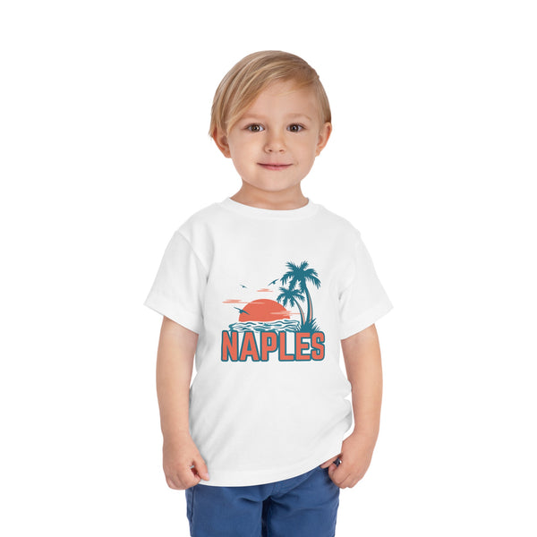 Naples, Florida Toddler T-Shirt - Retro Palm Tree Toddler Naples Shirt