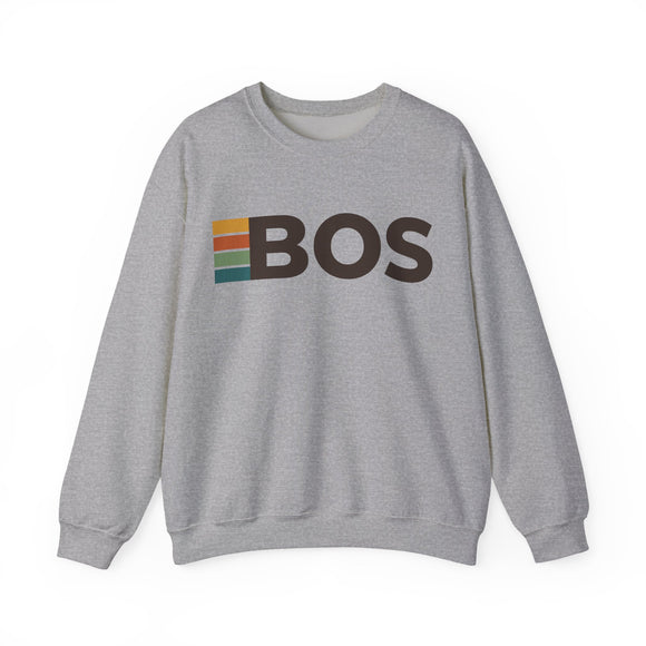 Boston, Massachusetts BOS Retro Stripe Sweatshirt