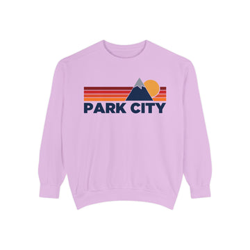 Buy orchid Park City, Utah Mountain Stripes Sweatshirt | Comfort Colors - 100% Cotton