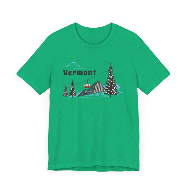 Vermont T-Shirt - Retro Ski Mountain Gondola Unisex Vermont Shirt