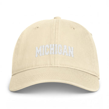 Buy ivory Michigan Washed Baseball Cap - Vintage Coastal Comfort Colors