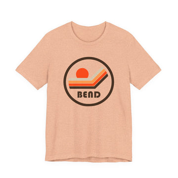 Buy heather-peach Bend, Oregon T-Shirt - Sunset Mountain Graphic Tee