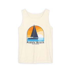 Pebble Beach, California Sailboat Tank Top | Comfort Colors 100% Cotton - 0