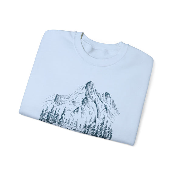 Wyoming Sweatshirt - Mountain Illustration Graphic Crewneck