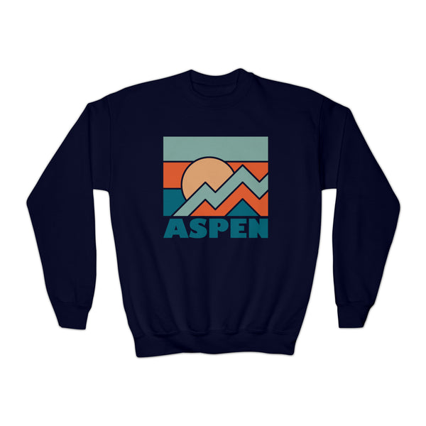 Aspen, Colorado Youth Sweatshirt - Unisex Kid's Aspen Crewneck Sweatshirt