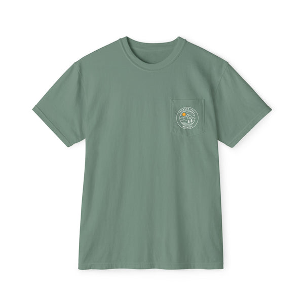 Jackson Hole, Wyoming Pocket Tee Shirt, Garment-Dyed Shirt, Mountain Graphic Tee, Comfort Colors