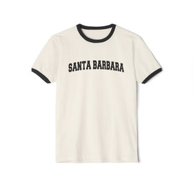 Santa Barbara, California Cotton Ringer Graphic Tee - Unisex Santa Barbara T Shirt, Vintage Style Tee, Men's/Women's Tee