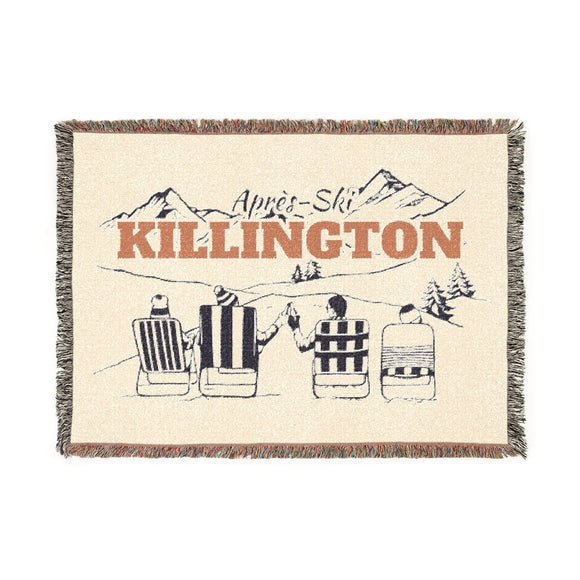 Killington, Vermont Ski Town Throw Blanket | Mountain Woven Blanket
