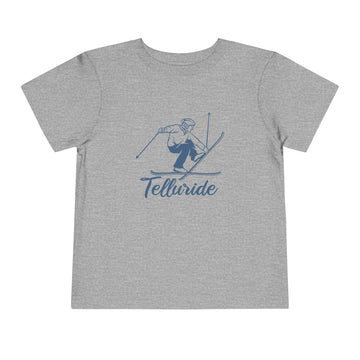 Buy athletic-heather Telluride, Colorado Toddler Graphic Tee Vintage Ski - Kids Telluride T-Shirt